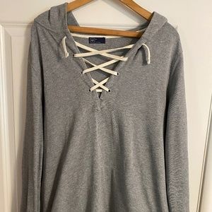 Gap gray lace-up Pullover hoody Women’s XL